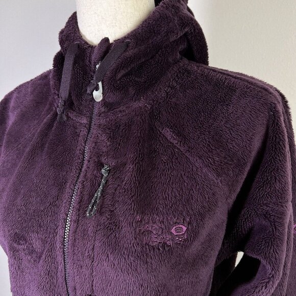 Mountain Hard Wear Fleece Jacket Hooded Women's Small Purple Fuzzy Full Zip - Picture 4 of 15